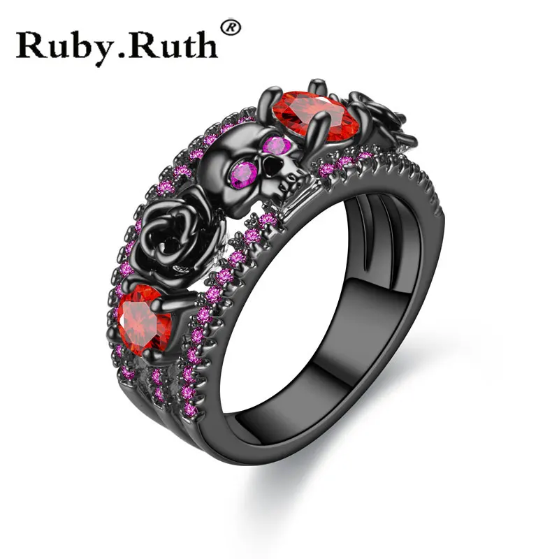 Punk Skull Ring Women Men Style Jewelry Charm Black Round Red Blue Green Cubic Zirconia Christmas Ring Dropshipping
Punk Skull Ring Women Men Style Jewelry Charm Black Round Red Blue Green Cubic Zirconia Christmas Ring Dropshipping