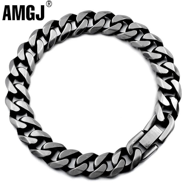 AMGJ Jewelry Men Bracelet Cuban Links & Chains Stainless Steel for Bangle Male Accessory Wholesale | Украшения и аксессуары