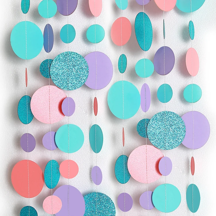 4M Glitter Blue Pink Purple Big Circle Garland For Wedding Baby Shower Ocean Birthday Party Decoration Dot String Hanging
4M Glitter Blue Pink Purple Big Circle Garland For Wedding Baby Shower Ocean Birthday Party Decoration Dot String Hanging