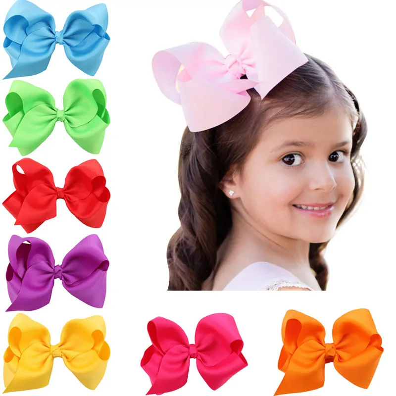 

1pcs 4.7 Inches Boutique Kids Hairpins Headwear Big Hair Clips With Ribbon Bows For Girls Babies Barrettes Children Accessories