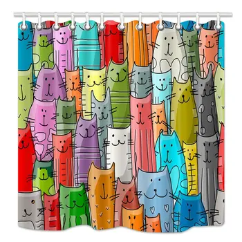 Cartoon Cat Lover Shower Curtain Funny Animals Kitten Kids Superior Mildew Waterproof Resistant Bathroom Bath Curtains
Cartoon Cat Lover Shower Curtain Funny Animals Kitten Kids Superior Mildew Waterproof Resistant Bathroom Bath Curtains
