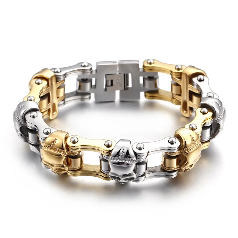 Skeleton head ornaments domineering casting stainless steel accessories men 's personality titanium steel chain chain bracelet
Skeleton head ornaments domineering casting stainless steel accessories men 's personality titanium steel chain chain bracelet