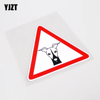 

YJZT 11CM*9.5CM Greyhound Personality Warning Mark Car Sticker Decal PVC Decoration 13-0974