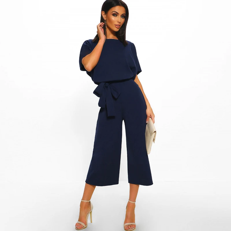 Short Sleeve Belt Jumpsuit Ladies Tunic Backless Slim Playsuit Sexy Button Straight Rompers Summer Streetwear Overalls For Women
Short Sleeve Belt Jumpsuit Ladies Tunic Backless Slim Playsuit Sexy Button Straight Rompers Summer Streetwear Overalls For Women