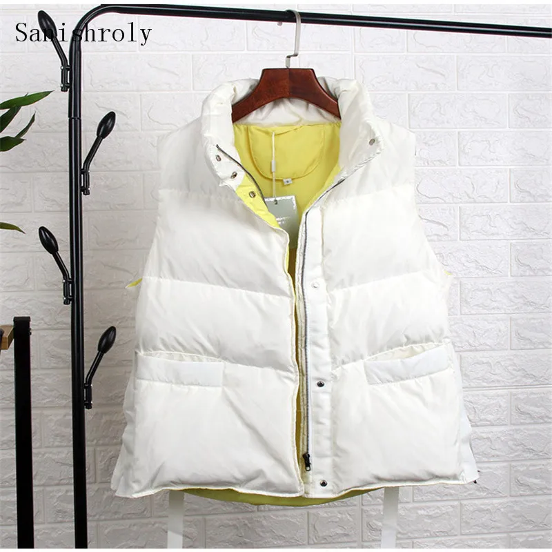Sanishroly New Women Warm Thicken Down Vest Autumn Winter White Duck Down Coat Parka Female Sleeveless Waistcoat Short Tops S684
Sanishroly New Women Warm Thicken Down Vest Autumn Winter White Duck Down Coat Parka Female Sleeveless Waistcoat Short Tops S684