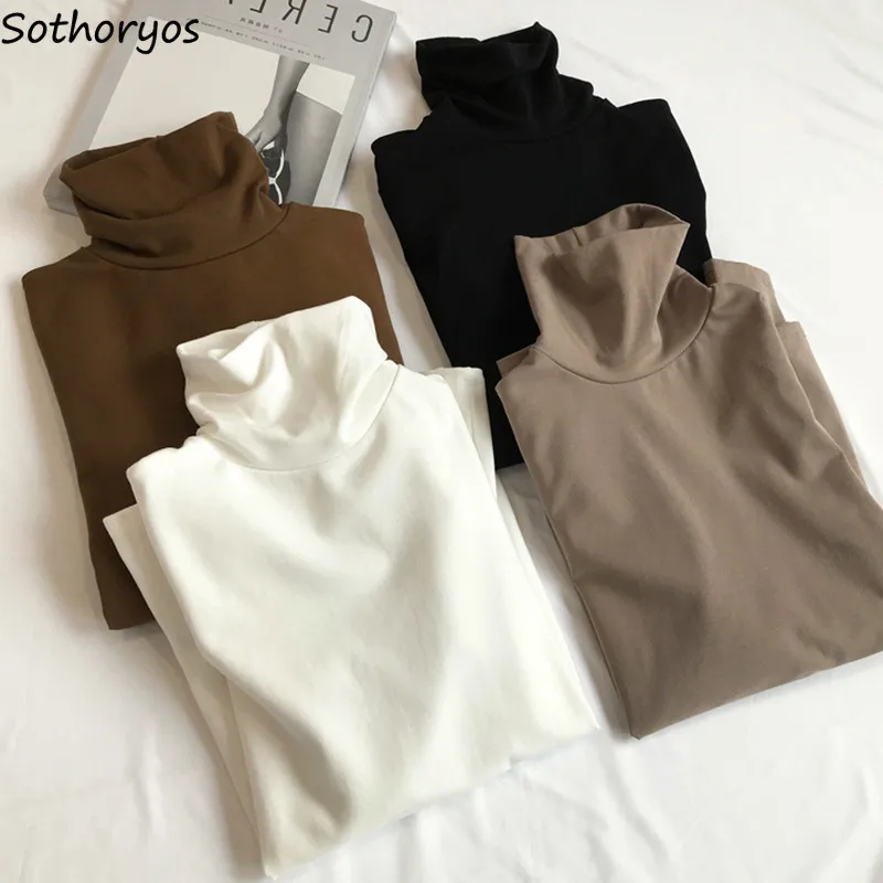T-shirts Women High Quality Turtleneck Soft All-amtch Leisure Korean Chic Various Color Womens Long Sleeve Clothes Ladies Lovely
T-shirts Women High Quality Turtleneck Soft All-amtch Leisure Korean Chic Various Color Womens Long Sleeve Clothes Ladies Lovely