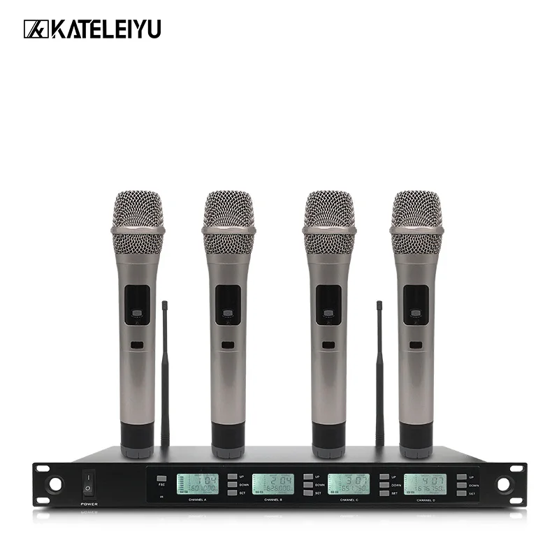 Professional Microphone 200 Channel Optional Frequency 4 Channel Handheld Wireless Microphone System Stage Home KTV Microphone
Professional Microphone 200 Channel Optional Frequency 4 Channel Handheld Wireless Microphone System Stage Home KTV Microphone