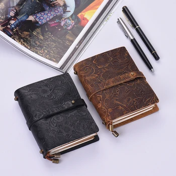 Leather Vintage Embossed Pattern Travel Journal Notebook Lined Blank Grid Paper Diary Refillable Notepad for Sketching Writing
Leather Vintage Embossed Pattern Travel Journal Notebook Lined Blank Grid Paper Diary Refillable Notepad for Sketching Writing
