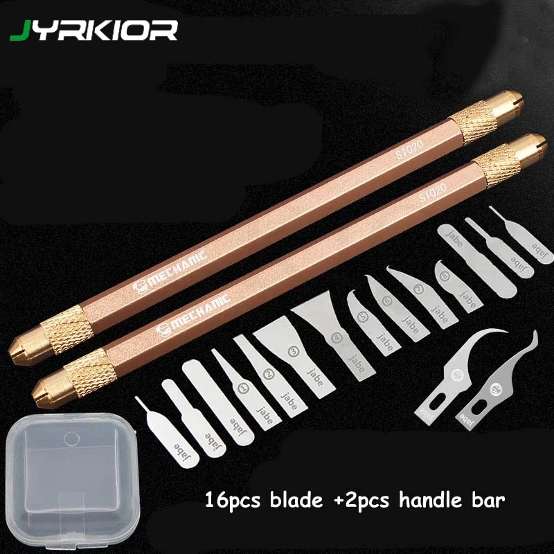 Phone Mainboard BGA CPU Chip Repair Remove Tool Scraping Knife Engraving Craft Knife High Precision Knife Blades+ Handle Bar
Phone Mainboard BGA CPU Chip Repair Remove Tool Scraping Knife Engraving Craft Knife High Precision Knife Blades+ Handle Bar