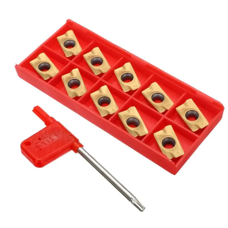 10*Carbide Inserts CNC Nc Tool+1*Wrench Indexable Insert APMT1604 DP5320 25R0.8 Carbide Inserts CNC Gold Tool Kit 
10*Carbide Inserts CNC Nc Tool+1*Wrench Indexable Insert APMT1604 DP5320 25R0.8 Carbide Inserts CNC Gold Tool Kit