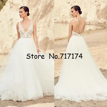 Spaghetti A-line Tulle Bridal Dresses Sexy Vintage See Through Wedding Gowns Backless Beach Wedding Dresses vestidos de novia
Spaghetti A-line Tulle Bridal Dresses Sexy Vintage See Through Wedding Gowns Backless Beach Wedding Dresses vestidos de novia