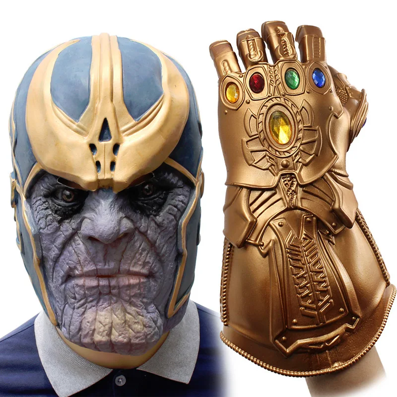 Avengers Endgame Marvel Thanos Mask Infinity Gauntlet War Latex Gloves Helmet Cosplay Mask Halloween Toy for Adult and Kids
Avengers Endgame Marvel Thanos Mask Infinity Gauntlet War Latex Gloves Helmet Cosplay Mask Halloween Toy for Adult and Kids