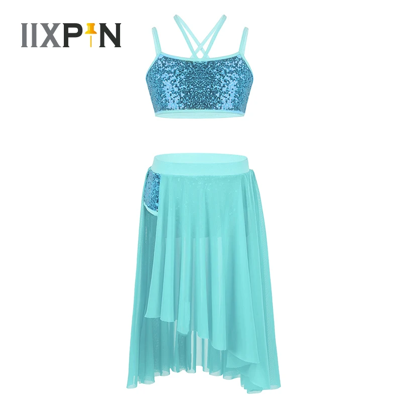 IIXPIN Girls Sequins Ballet Dress Latin Dancing Dress Outfit Spaghetti Shoulder Straps Crop Top Tulle Skirt Ballet Dance Dress
IIXPIN Girls Sequins Ballet Dress Latin Dancing Dress Outfit Spaghetti Shoulder Straps Crop Top Tulle Skirt Ballet Dance Dress