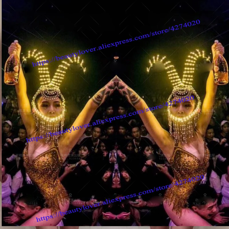 Lumious Ed horns headwear nightclub bar gogo dance ds stage show luminous costumes headdress bodysuit
Lumious Ed horns headwear nightclub bar gogo dance ds stage show luminous costumes headdress bodysuit