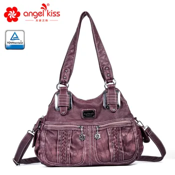 AngelKiss High Quality Luxury Skin Friendly 2 Top Zipper Ladies Handbags Casual Washed PU Leather Tote bags with Free Gift
AngelKiss High Quality Luxury Skin Friendly 2 Top Zipper Ladies Handbags Casual Washed PU Leather Tote bags with Free Gift
