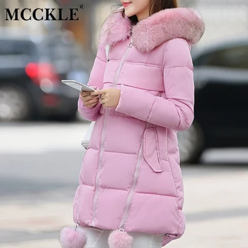 MCCKLE Women Fur Collar Hooded Long Parka Cotton Padded Thick Ladies Coat 2018 Winter Casual Fur Ball Female Jacket Plus Size
MCCKLE Women Fur Collar Hooded Long Parka Cotton Padded Thick Ladies Coat 2018 Winter Casual Fur Ball Female Jacket Plus Size