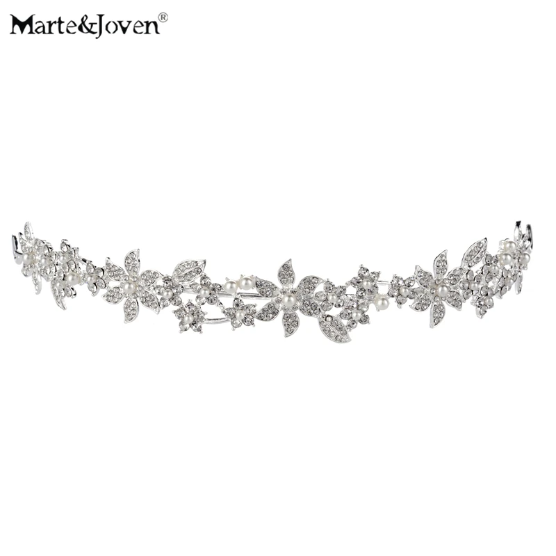 Marte&Joven New Arrival Fashion Crown Crystal Flower Tiara Bridal Hair Accessories Bride Headband Silver Plated Wedding Decora
Marte&Joven New Arrival Fashion Crown Crystal Flower Tiara Bridal Hair Accessories Bride Headband Silver Plated Wedding Decora