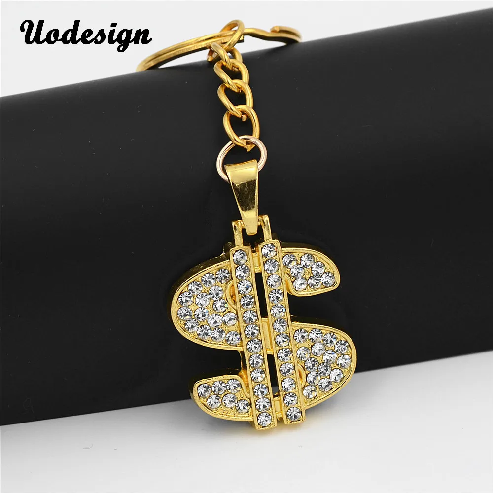 Uodesign US Dollar Money Pendant keychain Alloy Gold Color Chain For Women/Men Rhinestone Hip Hop Bling Jewelry
Uodesign US Dollar Money Pendant keychain Alloy Gold Color Chain For Women/Men Rhinestone Hip Hop Bling Jewelry