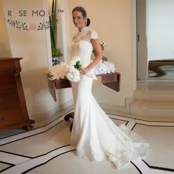 Rose Moda Vintage Mermaid Wedding Dress 2019 with Removable Jacket Chantilly Lace Bridal Dresses
Rose Moda Vintage Mermaid Wedding Dress 2019 with Removable Jacket Chantilly Lace Bridal Dresses