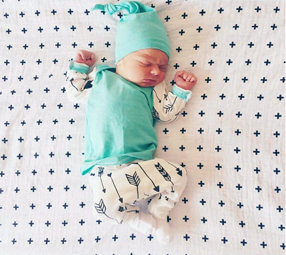 2019 New Style Infant Clothing Set Autumn long sleeve Arrow Printing Stitching Tops+Pants+Hat Newborn Baby Boy Girl Clothes
2019 New Style Infant Clothing Set Autumn long sleeve Arrow Printing Stitching Tops+Pants+Hat Newborn Baby Boy Girl Clothes