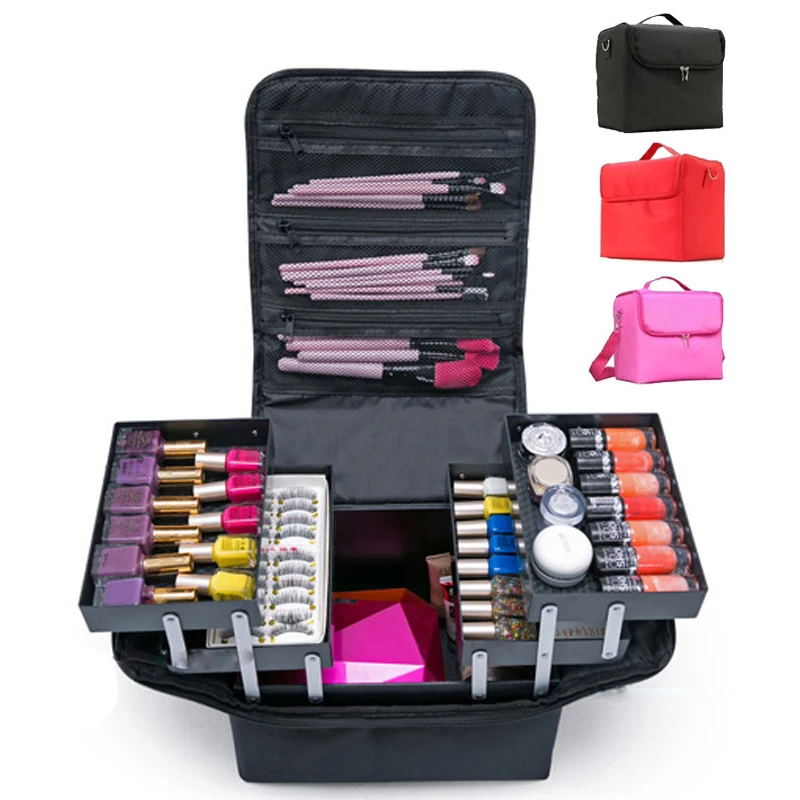 Multilayer Clapboard Cosmetic Bag Case Beauty Salon Tattoos Nail Art Tool Bin Fashion Women Makeup Organizer Large Capacity
Multilayer Clapboard Cosmetic Bag Case Beauty Salon Tattoos Nail Art Tool Bin Fashion Women Makeup Organizer Large Capacity