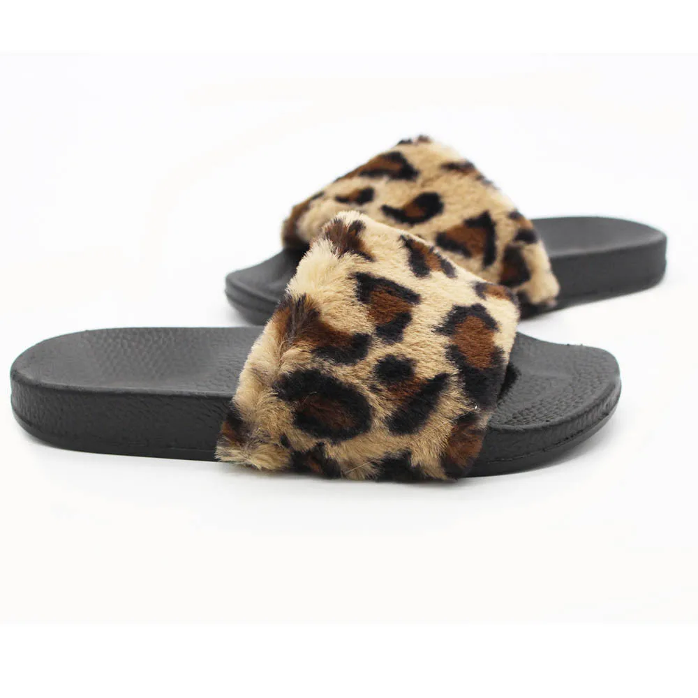 Fashion Women's Furry Slippers Leopard Flat shoes Faux Fur Slippers Non-slip Plush Fashion Slippers Fluffy Flock Indoor Flat Fli
Fashion Women's Furry Slippers Leopard Flat shoes Faux Fur Slippers Non-slip Plush Fashion Slippers Fluffy Flock Indoor Flat Fli