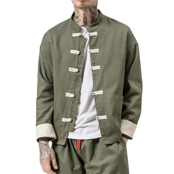Chinese Style Tang Dress Hanjacket with disc button jacket 2019 Men's pocket Cotton Solid Color Men's jacket Retro M-5XL
Chinese Style Tang Dress Hanjacket with disc button jacket 2019 Men's pocket Cotton Solid Color Men's jacket Retro M-5XL
