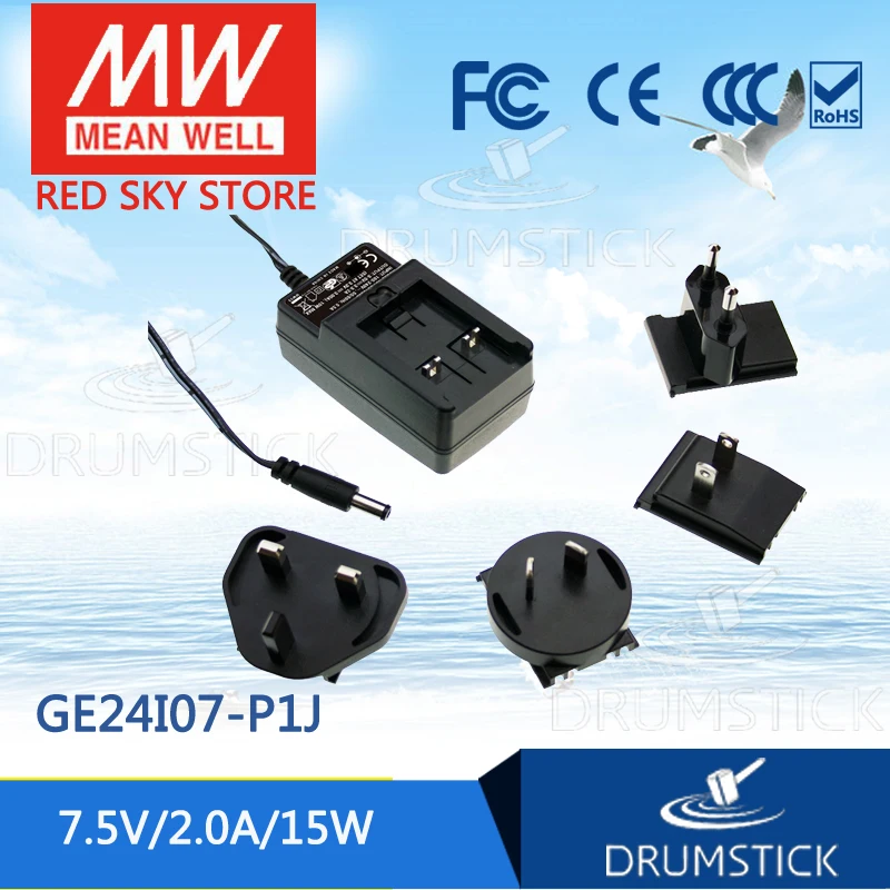 MEAN WELL GE24I07-P1J 7.5V 2A meanwell GE24I 7.5V 15W AC-DC Interchangeable Industrial Adaptor
MEAN WELL GE24I07-P1J 7.5V 2A meanwell GE24I 7.5V 15W AC-DC Interchangeable Industrial Adaptor