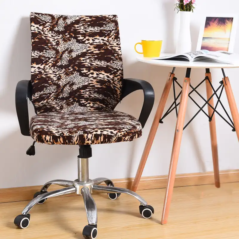 Computer Chair Cover Rotating Office Chair Seat Covers Leopard