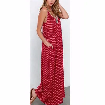Women Loose Polka Dot Spaghetti Strap V-neck Long Maxi Dress for Summer KS-shipping
Women Loose Polka Dot Spaghetti Strap V-neck Long Maxi Dress for Summer KS-shipping