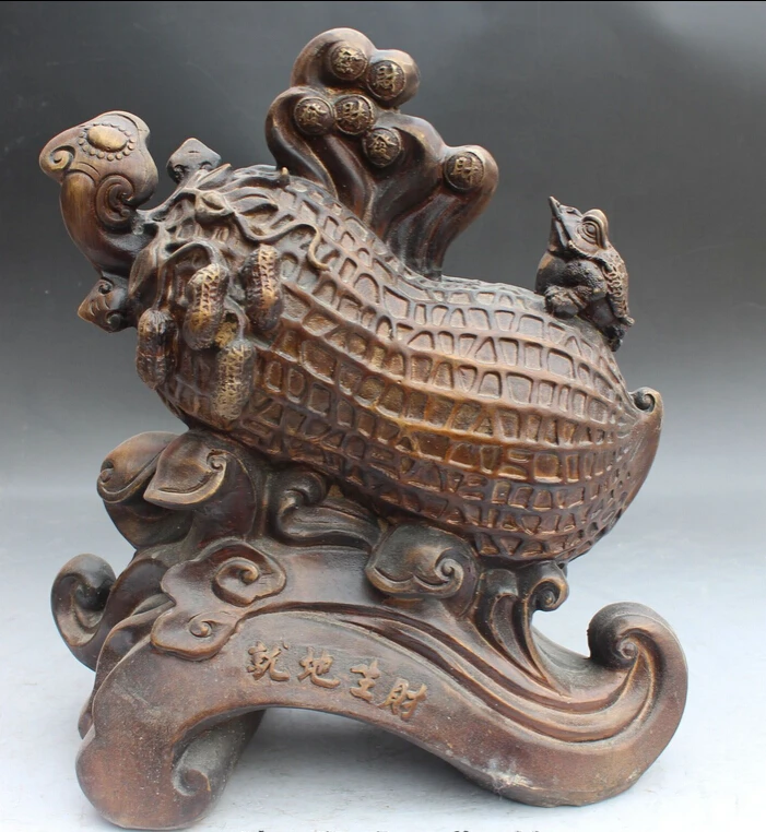 shitou 001482 13" Chinese Fengshui Bronze Peanut Toad wishes Lucky Huasheng Statue
shitou 001482 13" Chinese Fengshui Bronze Peanut Toad wishes Lucky Huasheng Statue