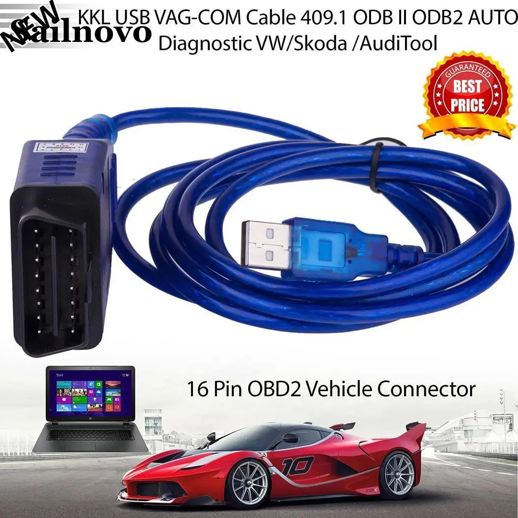 USB vag com Интерфейс кабель ККЛ VAG COM 409 1 OBD2 II OBD диагностический сканер для VW Vag Com WINDOWS 98