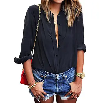 New 2018 Summer Women Casual Chiffon Long Sleeve Boyfriend Shirt V-neck Tops Basic Blouse
New 2018 Summer Women Casual Chiffon Long Sleeve Boyfriend Shirt V-neck Tops Basic Blouse