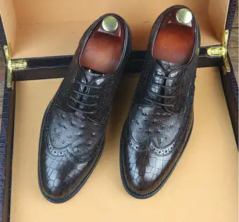 Goodyear Men's Dress Shoes Handmade Pleated Genuine Leather Fake Crocodile Plaid Male Smart Casual Oxfords Lace Up Wedding Shoes
Goodyear Men's Dress Shoes Handmade Pleated Genuine Leather Fake Crocodile Plaid Male Smart Casual Oxfords Lace Up Wedding Shoes