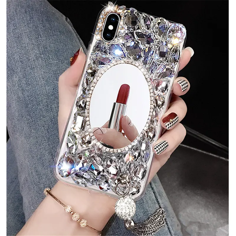 Phone case For iPhone 6 6S 7 8 Plus X XR XS Max Luxury female mirror Fashion Bling Rhinestone diamond tassel Soft Back Cover
Phone case For iPhone 6 6S 7 8 Plus X XR XS Max Luxury female mirror Fashion Bling Rhinestone diamond tassel Soft Back Cover