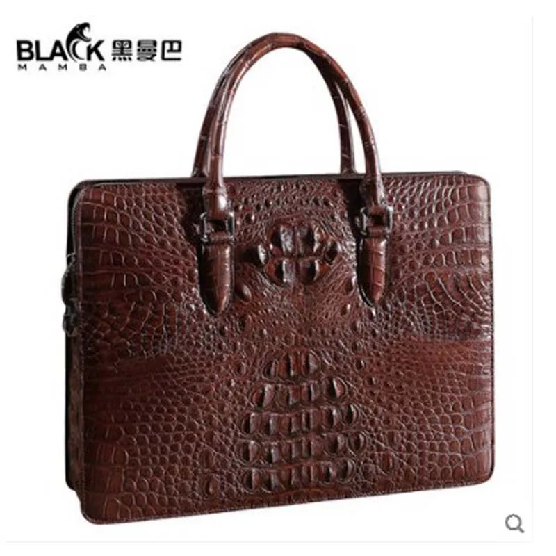 heimanba Genuine crocodile leather handbag business code lock briefcase genuine leather men's bag horizontal section simple pure
heimanba Genuine crocodile leather handbag business code lock briefcase genuine leather men's bag horizontal section simple pure