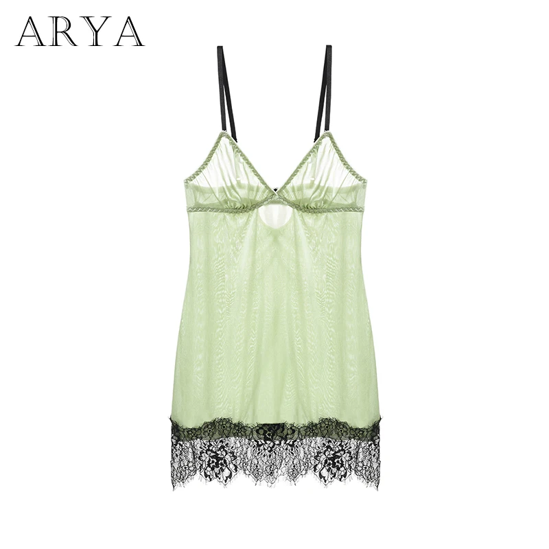 ARYA Women Sexy Sleepwear New Pure Colour Night Gown Sling Lace Green Nighwear Lingerie Plus Size Deep V-Neck Night Dress
ARYA Women Sexy Sleepwear New Pure Colour Night Gown Sling Lace Green Nighwear Lingerie Plus Size Deep V-Neck Night Dress