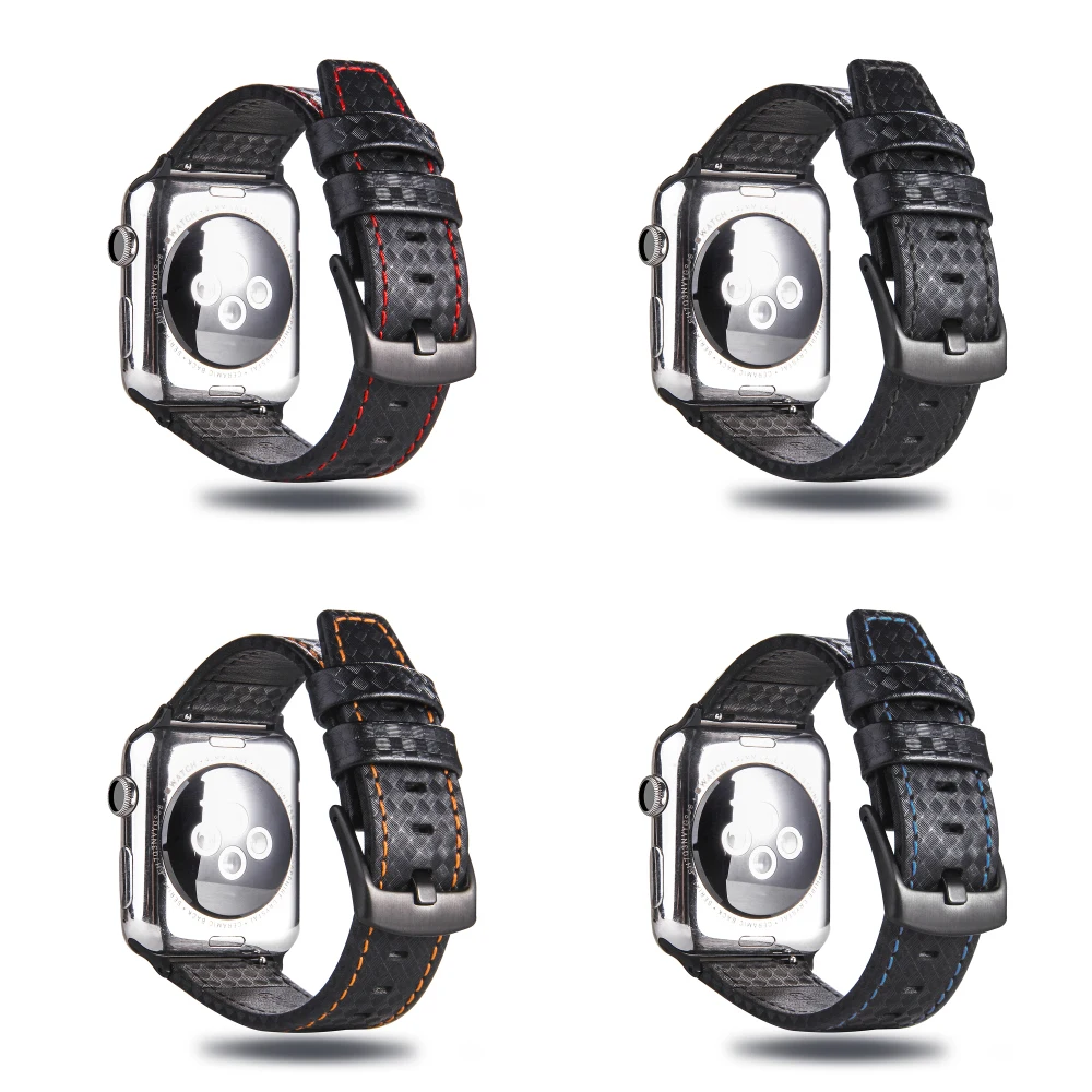 Carbon Fiber Leather Watchband for Apple Watch Band Series 4/3/2/1 Sport Wrist Bracelet 42mm 38mm 40mm 44mm Replacement Strap
Carbon Fiber Leather Watchband for Apple Watch Band Series 4/3/2/1 Sport Wrist Bracelet 42mm 38mm 40mm 44mm Replacement Strap