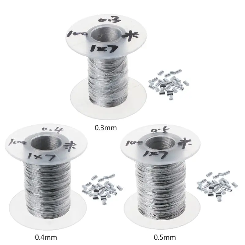 100m 304 Stainless Steel Wire Rope Soft Fishing Lifting Cable 1×7 Clothesline With 30 Aluminum Ferrules
100m 304 Stainless Steel Wire Rope Soft Fishing Lifting Cable 1×7 Clothesline With 30 Aluminum Ferrules