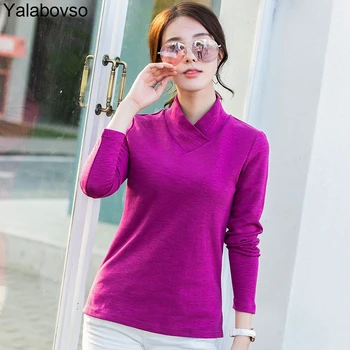 Comfortable Bamboo Cotton T shirts Long Sleeve Bottoming Slim T-Shirts for woman Solid color Turtleneck Autumn Tees 2028-1 z20
Comfortable Bamboo Cotton T shirts Long Sleeve Bottoming Slim T-Shirts for woman Solid color Turtleneck Autumn Tees 2028-1 z20
