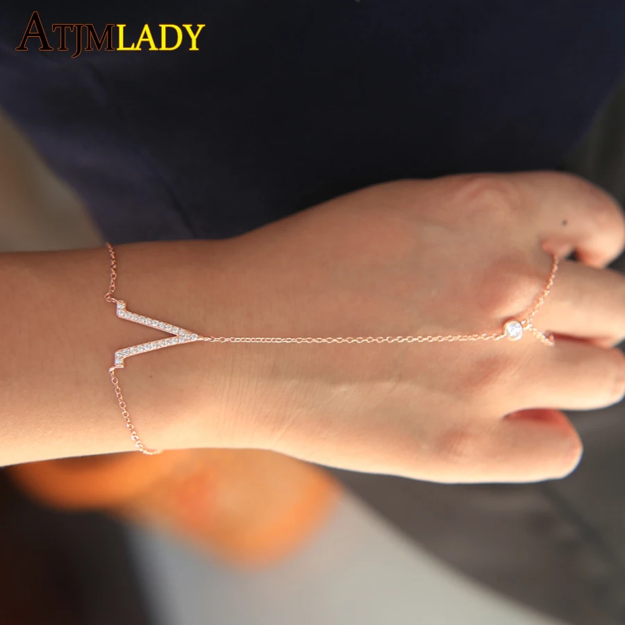 2018 Sale rose gold silver color 100% 925 sterling silver matal fashion delicate V charm cz drop chain slave bracelet with ring
2018 Sale rose gold silver color 100% 925 sterling silver matal fashion delicate V charm cz drop chain slave bracelet with ring