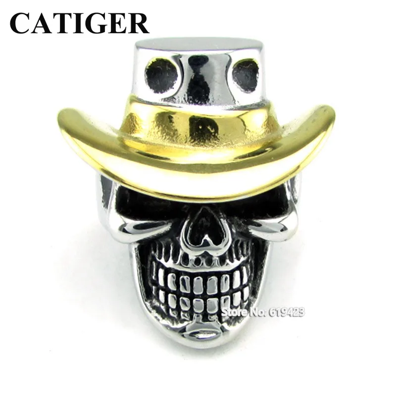 Punk 316 Stainless Steel Silver White and Black Golden Plated Hat Skull Head Ring for Gentleman Personality Biker Ring Jewelry
Punk 316 Stainless Steel Silver White and Black Golden Plated Hat Skull Head Ring for Gentleman Personality Biker Ring Jewelry