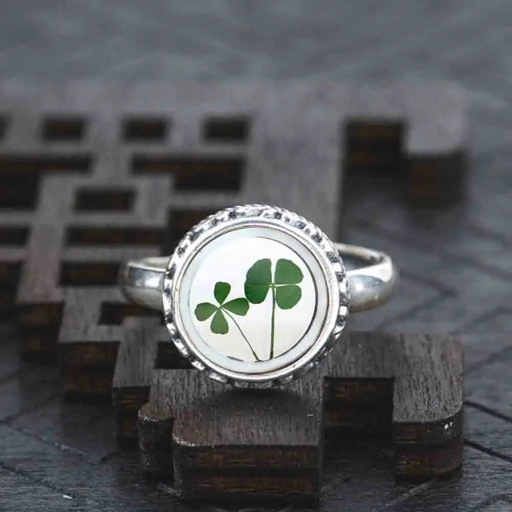 Long Glass Clover Dried Flower Statement Real Solid 925 Sterling Silver Ring Fashion Maxi Ring Women Party Jewelry 2017
Long Glass Clover Dried Flower Statement Real Solid 925 Sterling Silver Ring Fashion Maxi Ring Women Party Jewelry 2017