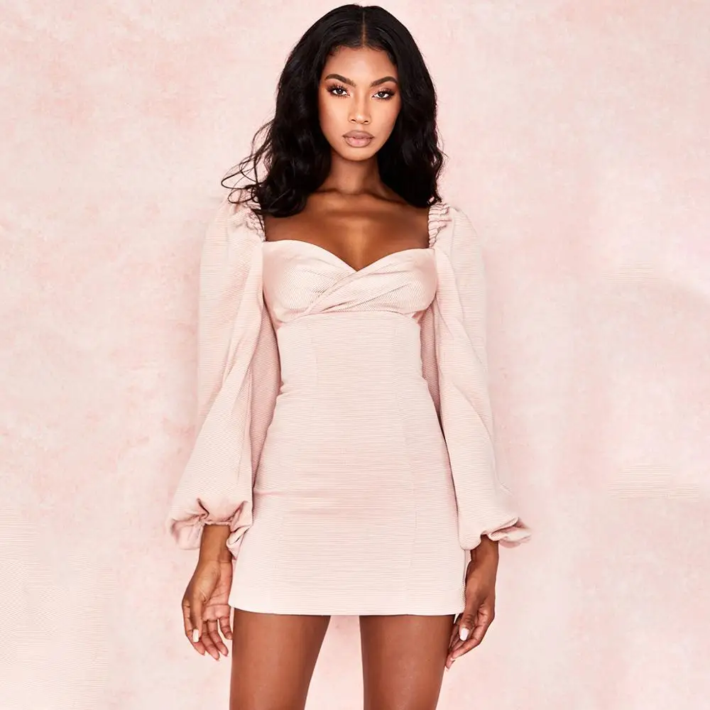 Solid Color V-neck Bubble Sleeve Package hip Dress платье Polyester Women Casual vestidos Dress
Solid Color V-neck Bubble Sleeve Package hip Dress платье Polyester Women Casual vestidos Dress