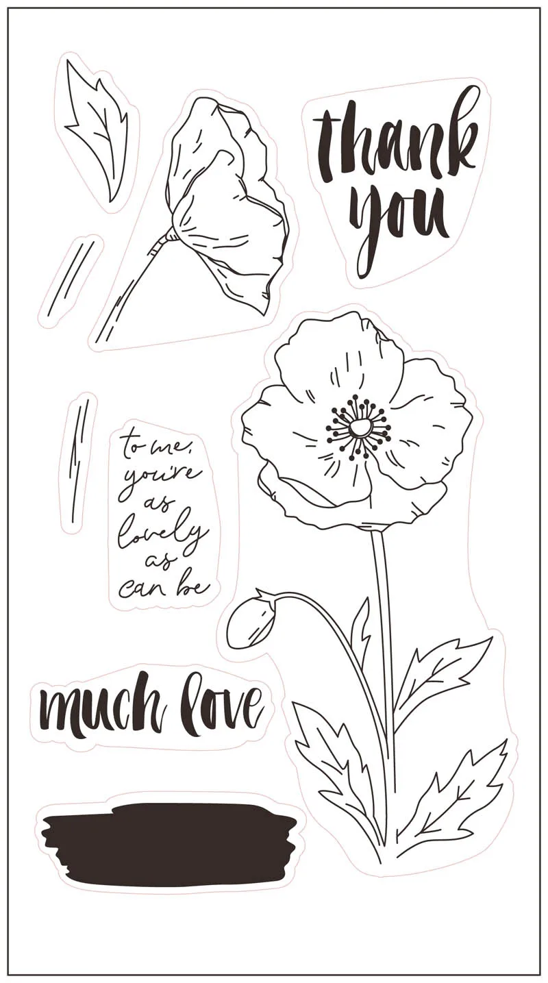 Thank you Flower Transparent Clear Stamps / Silicone Seals for DIY scrapbooking photo album/Card Making
Thank you Flower Transparent Clear Stamps / Silicone Seals for DIY scrapbooking photo album/Card Making