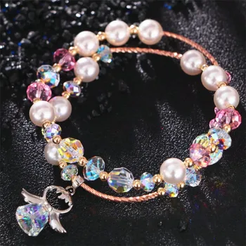 2 Layer Fashion Crystal Pearl Beaded Bracelets Jewelry Female Individuality Cute Angel Pendant Charm Bracelets Valentine Gifts
2 Layer Fashion Crystal Pearl Beaded Bracelets Jewelry Female Individuality Cute Angel Pendant Charm Bracelets Valentine Gifts
