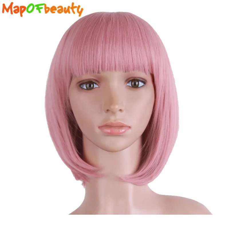 MapofBeauty Short Straight Bob Wigs For Women 12inches Cosplay Pink Wig Synthetic Hair Heat Resistant Hairpiece Peruca
MapofBeauty Short Straight Bob Wigs For Women 12inches Cosplay Pink Wig Synthetic Hair Heat Resistant Hairpiece Peruca