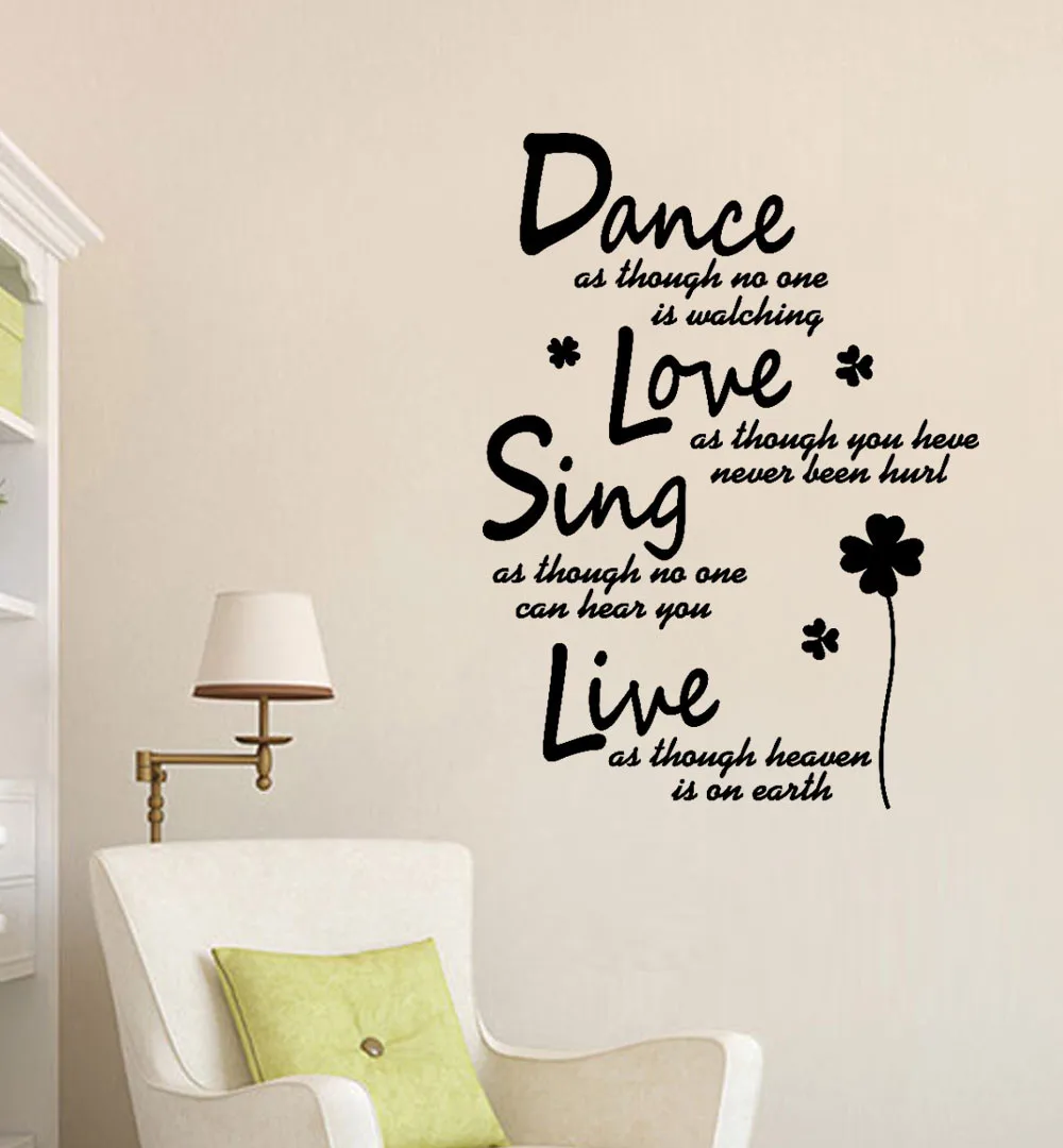 2018 Fashion Creative Alphabet Phrase Wall Stickers Dance Live Sing Live Removable Art Vinyl Mural Home Room Decor Wall Stickers
2018 Fashion Creative Alphabet Phrase Wall Stickers Dance Live Sing Live Removable Art Vinyl Mural Home Room Decor Wall Stickers
