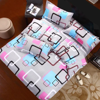 

UNIHOME New style Reactive Print 3/4Pcs bedding set luxury include Duvet Cover Bed sheet Pillowcase home textile