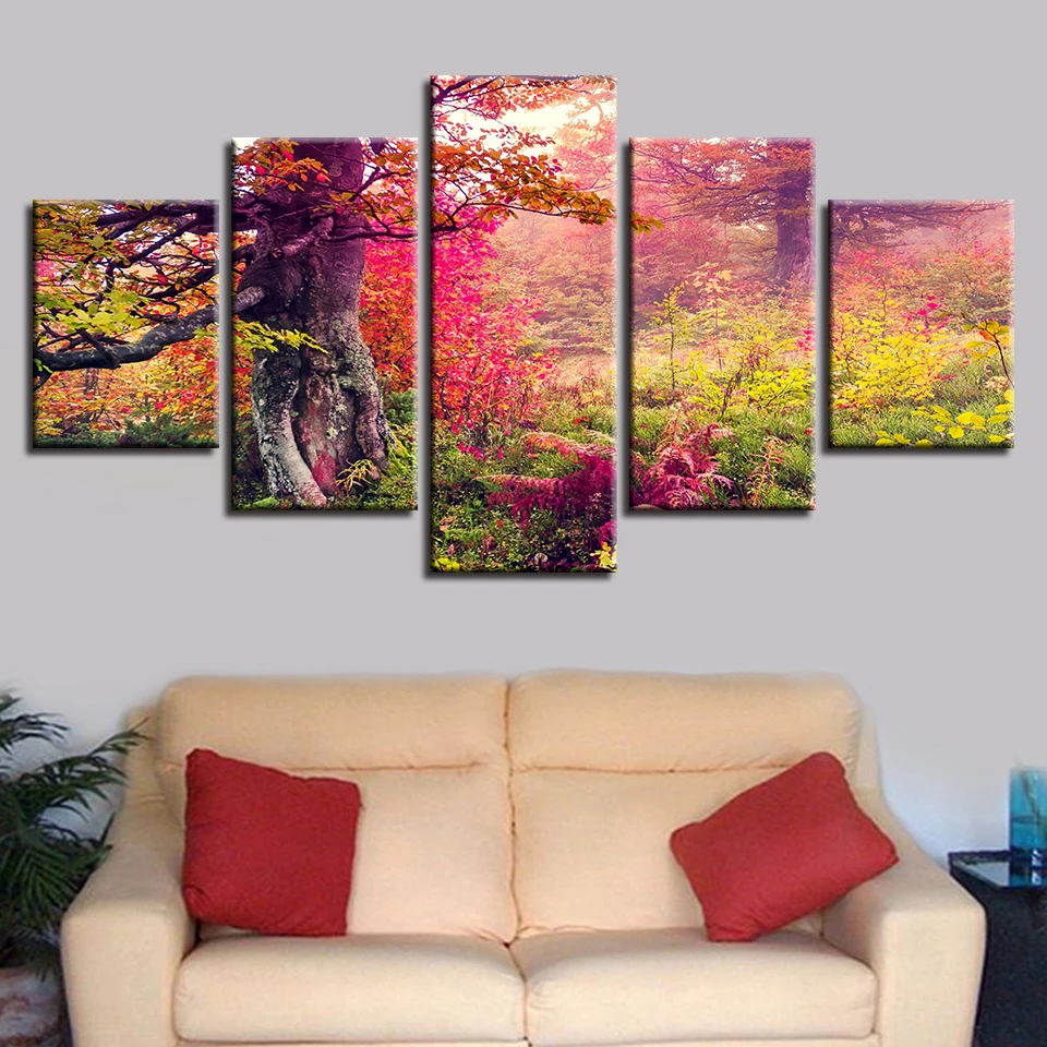 HD Print Pictures On Canvas Modern 5 Pieces Green Grass Red Tree Natural Landscape Paintings Modular Poster Home Wall Art Decor
HD Print Pictures On Canvas Modern 5 Pieces Green Grass Red Tree Natural Landscape Paintings Modular Poster Home Wall Art Decor